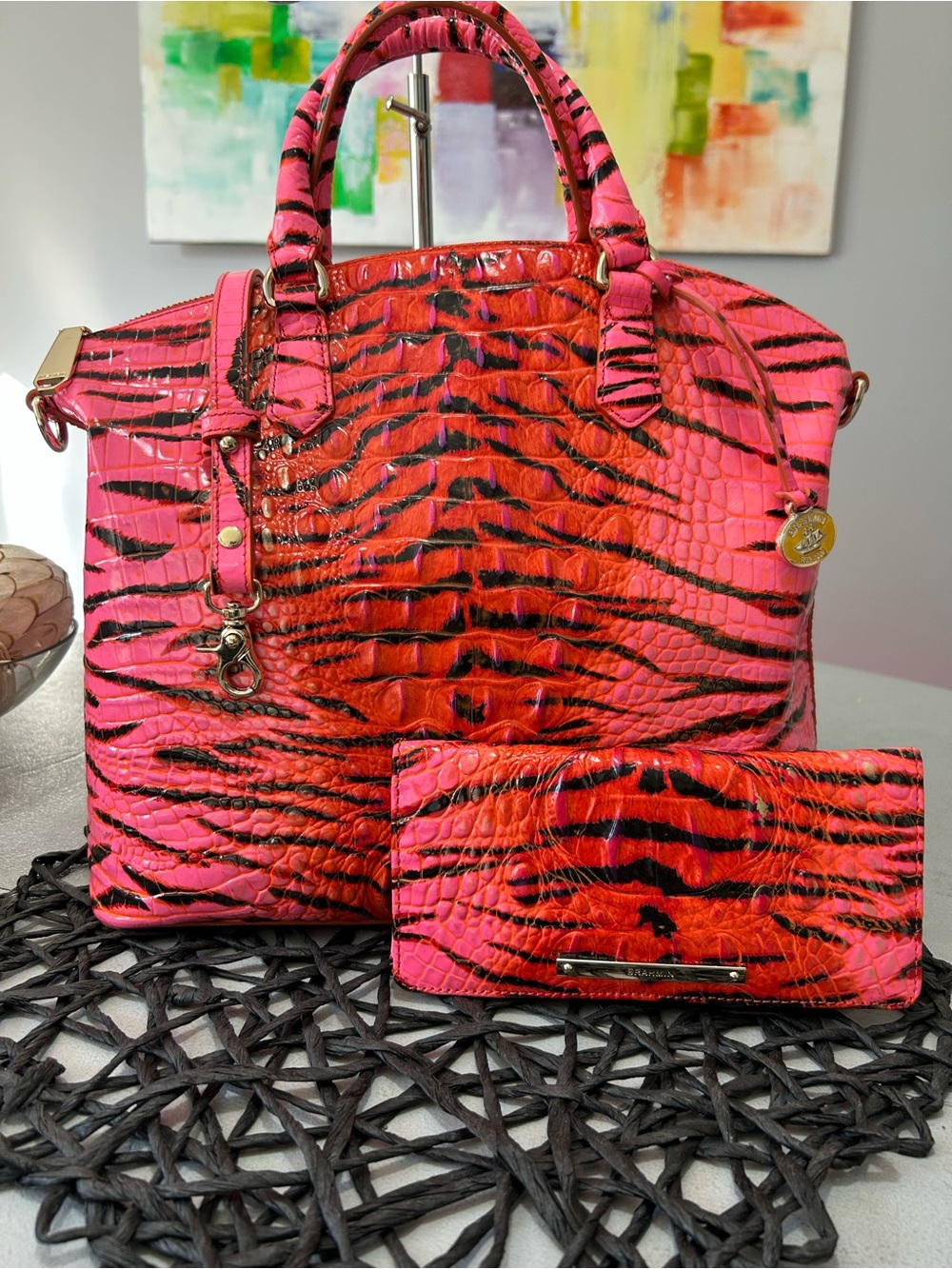 Brahmin Duxbury Pink Feline Ombre & Ady Wallet